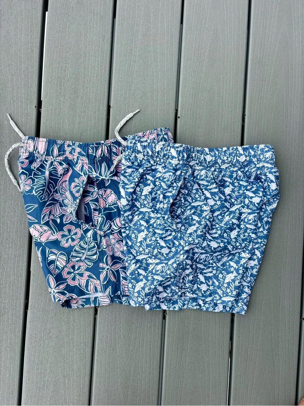 Surf Style Boys Size 10 Swim Trunks Set Tropical & Ocean Life Cut Out Liner